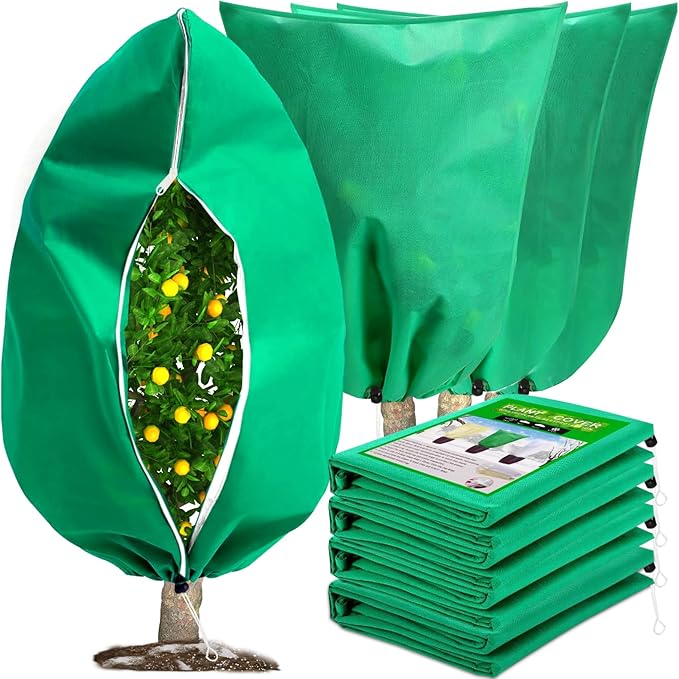 DQS 4 Pack Plant Covers Freeze Protection, 31.4" x47.2" Winter Frost Protection Blankets Frost Cloth,Suitable for Outdoor Winter Frost, Cold Weather, shrubs, Trees, Jackets, and coverings