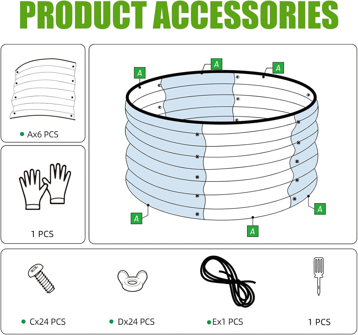 SnugNiture 2x2x1ft Round Galvanized Raised Garden Bed Kit Outdoor, Metal Planter Box for Planting Plants Vegetables, Brown