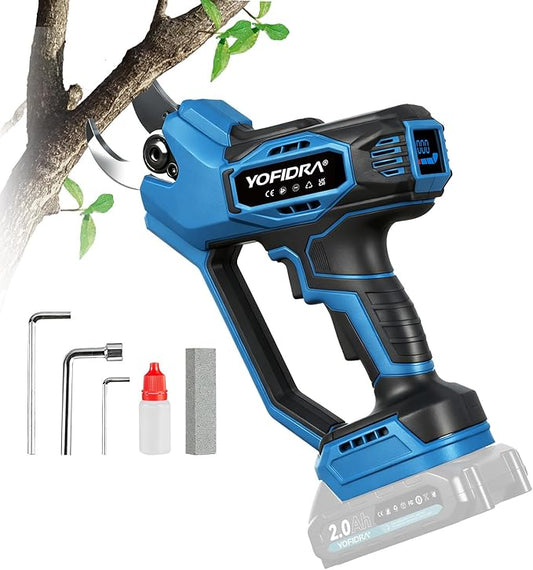 Electric Pruning Shears, 45mm 1.8" Cutting Diameter Cordless Pruning Shears with LED Display & SK5 Blade, Brushless Motor Electric Pruner Garden Tool for Garden Tree Branch (No Battery)