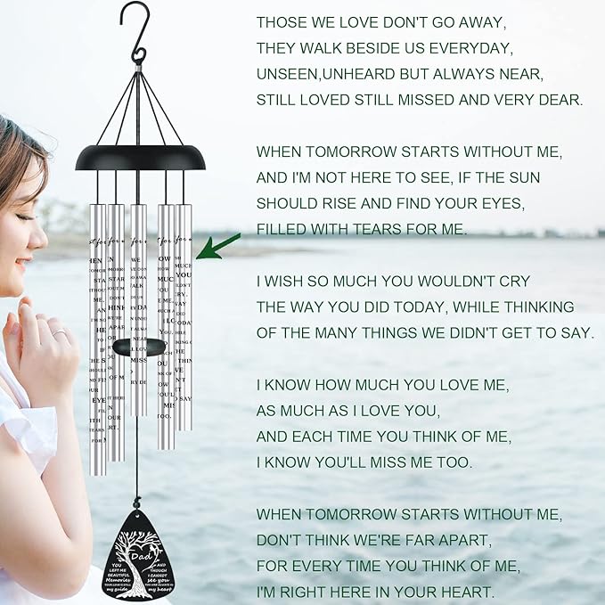 Bereavement Memorial Sympathy Gifts for Loss of Dad Father, Memorial Sympathy Wind Chimes for Loss of Father Sympathy Gift, in Memory of Dad Loved One Gifts Ideas