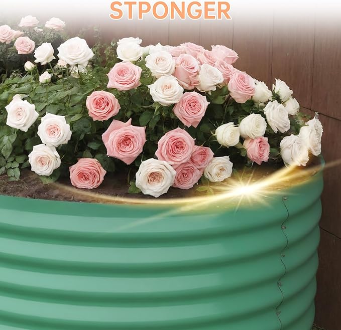 8x4x2 ft Galvanized Raised Garden Bed Outdoor, 24 in Tall Metal Planter Box for Flowers Herbs Vegetables, Rust-Resistant Raised Garden Beds for Gardening, Easy Assembly Outdoor Garden Box & Planters