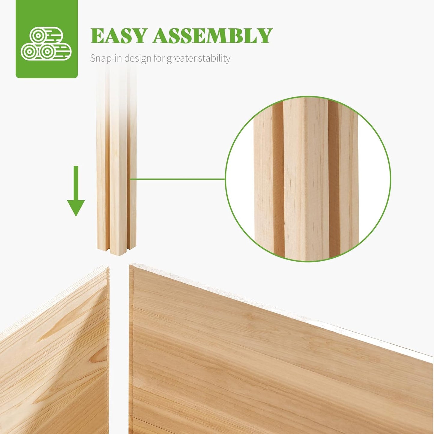 PaPaJet Wooden Raised Garden Bed for Outdoor, Deep Large Planter Box with Netting for Gardening, Vegetables, Flowers, Herbs(7.5× 11.8× 5.9FT)