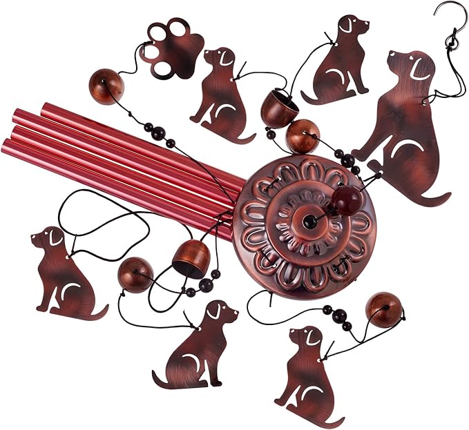 36 Inch Dogs Wind Chimes Outdoor/Indoor Decor - Metal Dog Musical Wind Bells, Mobile Romantic Dog Wind Catcher, Outdoor Dogs Wind Chimes Gifts for Mom, Home, Balcony, Trees, Festival Garden Decoration