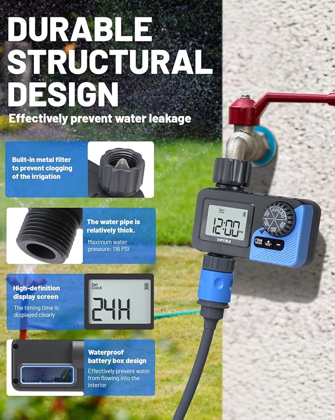 Smart Sprinkler Timer, Programmable Garden Smart Hose Watering System Equipment for Garden, Automatic Irrigation for Yard/Lawn, 1 Outlet