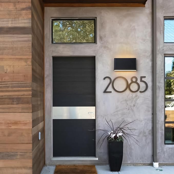 Modern Outdoor Wall Sconce Black LED Outdoor Wall Light Fixtures 5.5" Up and Down Exterior Lighting Fixtures for House Porch Front Door Garage Yard Patio