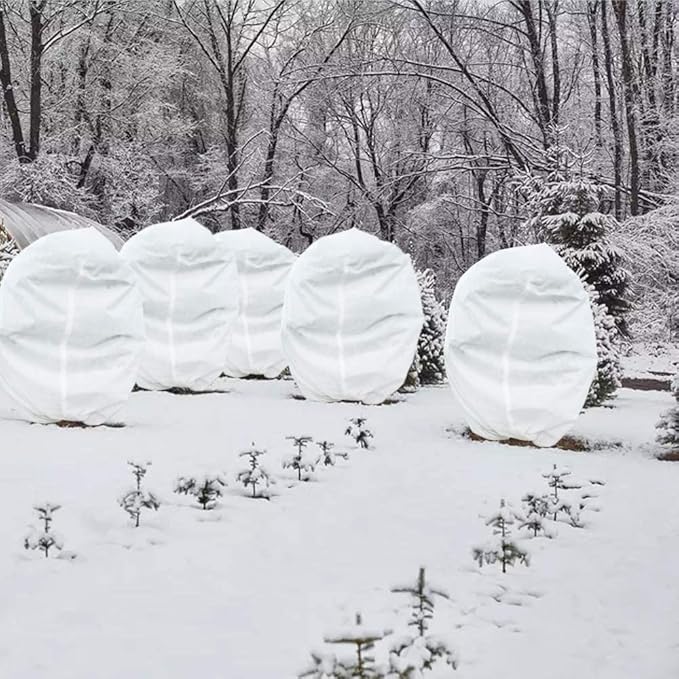 Plant Covers Freeze Protection – 35" × 50" Reusable Plant Protector Bag with Drawstring and Zipper for Plants Trees Shrub, Frost Jacket Warm Blanket for Freeze Frost Protection Season Extension