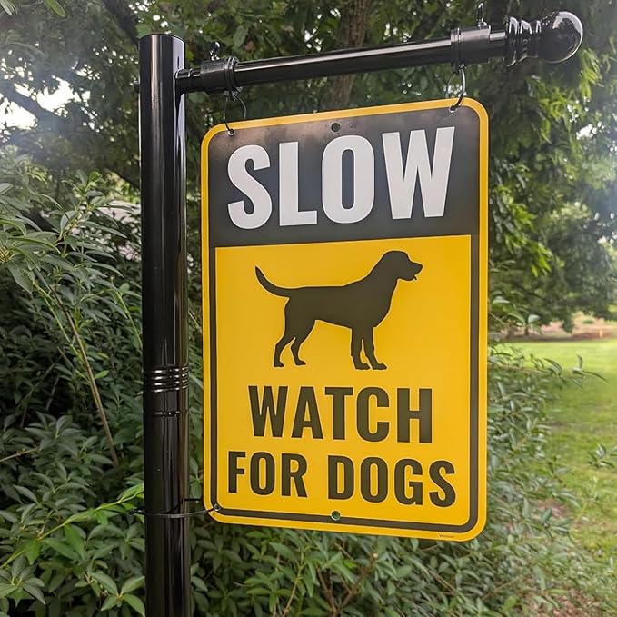 Heavy Duty Real Estate Sign Post Holder - 100" Adjustable Metal Yard Sign Stand with Spiral Ground Stakes, Rust-Proof Coating, Universal Sign Holder for Traffic, Construction, Events, Weatherproof & Long-Lasting