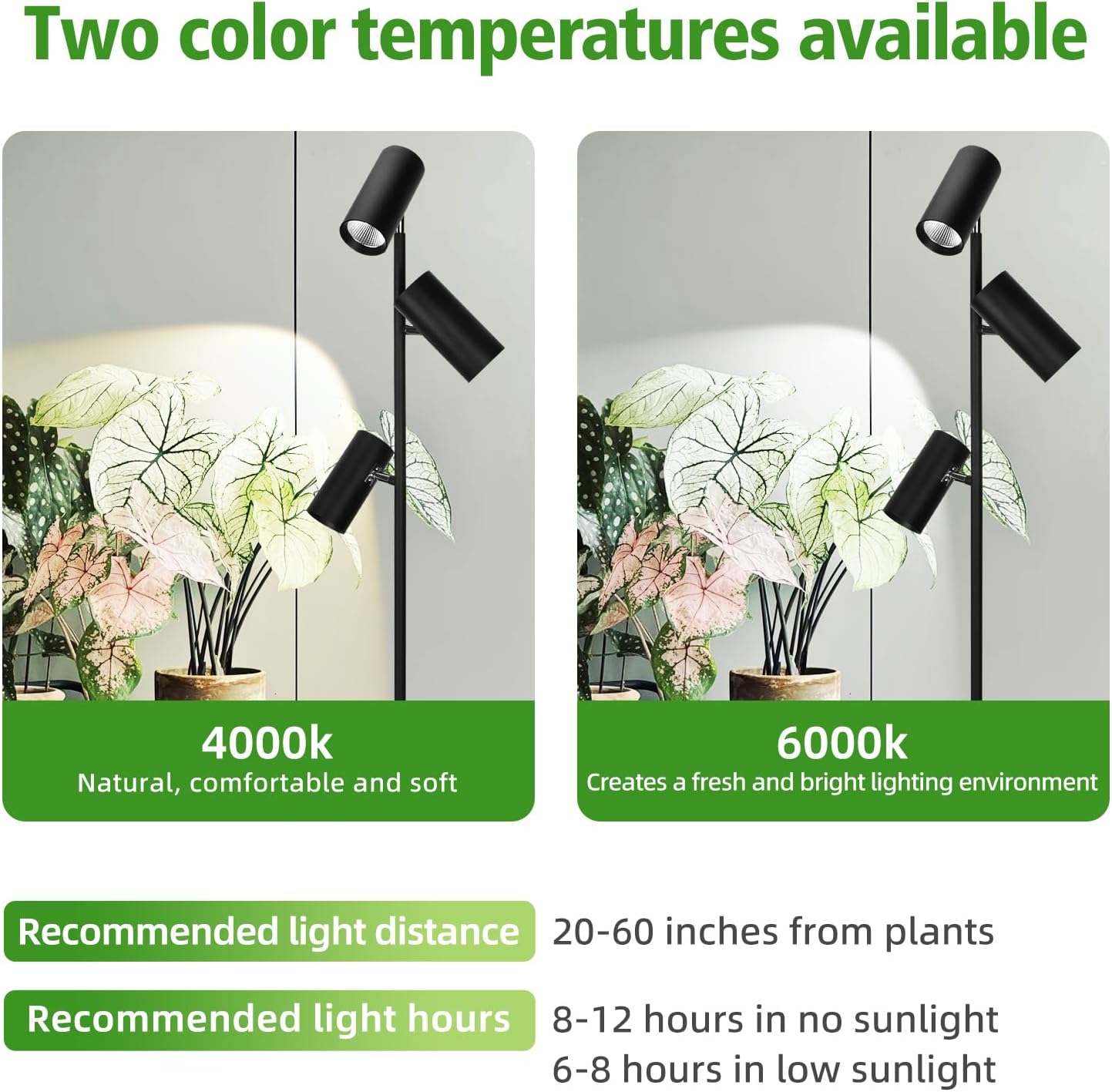 90W Dimmable Grow Light, Full Spectrum COB LED Triple-Head Floor Lamp with High CRI, 6/8/12H Timer, Adjustable Height (43"-83") & Angle โ Standing Grow Lights for Indoor Plants (warm white 4000K)