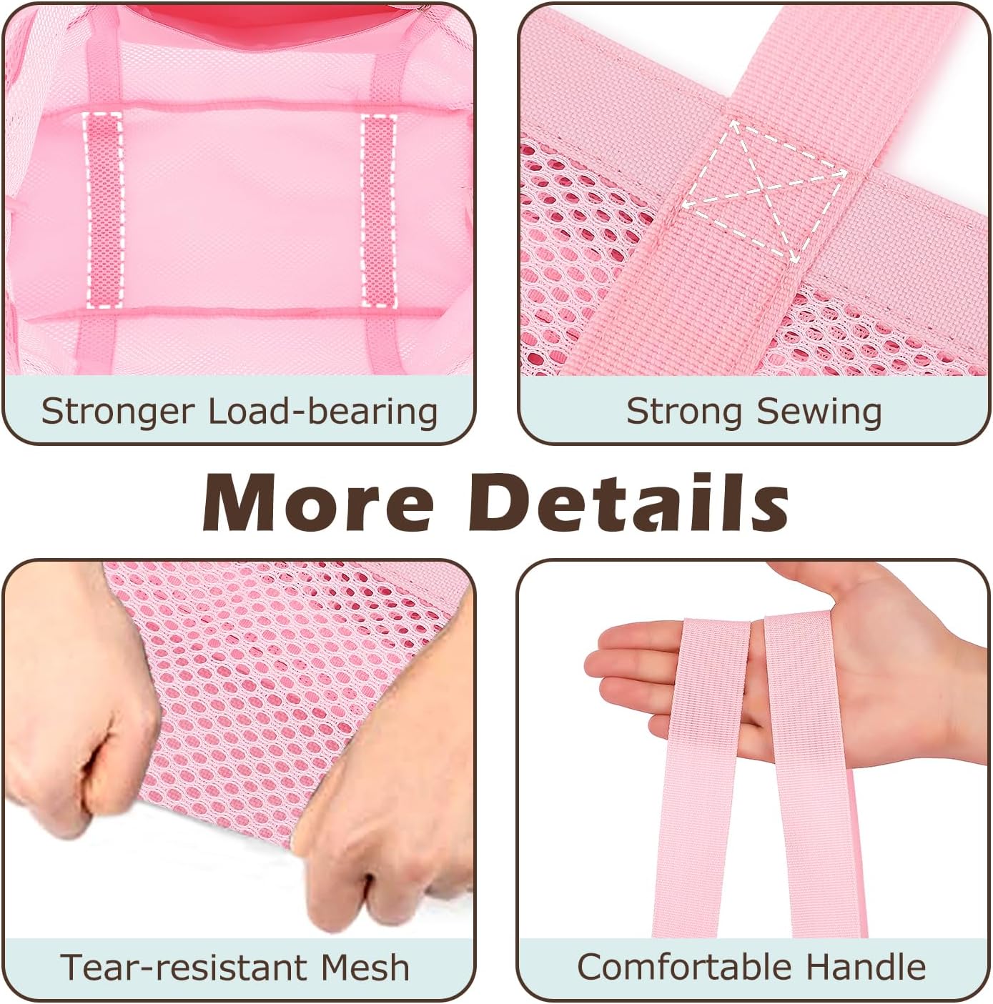 Mesh Beach Bag, Large Beach Tote with Zipper Pocket for Family Pool Bag for Toys & Vacation Essentials