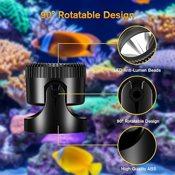 POPOSOAP Pond Lights, 4-in-1 Warm White Underwater Pond Lights, IP68 Waterproof LED Landscape Spotlights for for Pond, Garden, Patio, Fountain, Pool, Waterfall Decoration(4 Head Lamps)