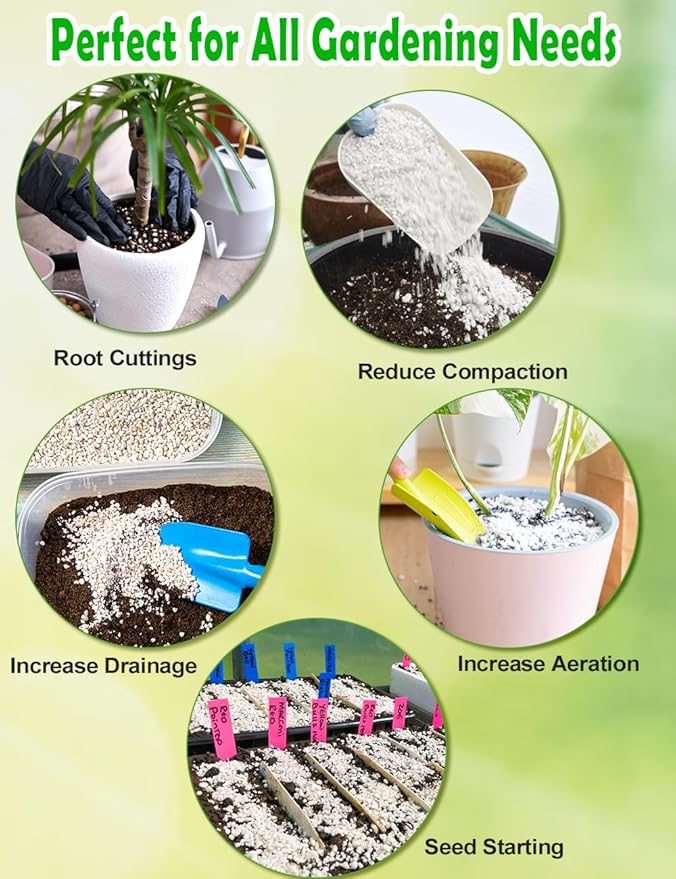 TOYPOPOR Perlite for Plants, 3-6mm Organic Perlite for Gardening, Perlite for Plants Indoor, Soil Additive Conditioner Mix Improve Drainage and Ventilation Promote Root Growth and Soil Health 1qt