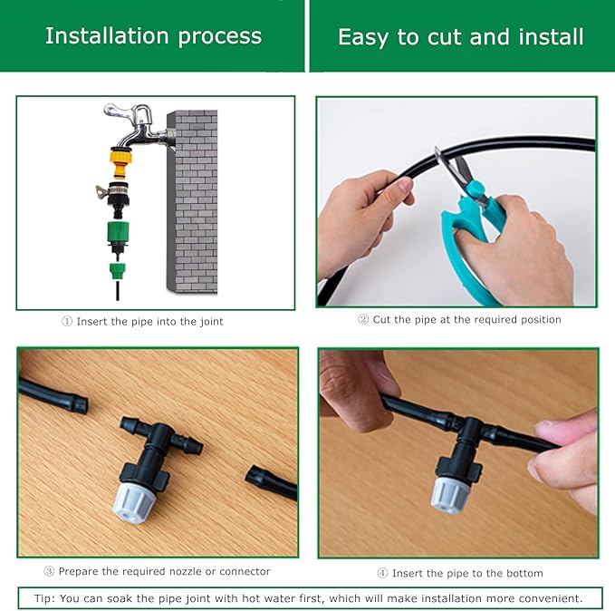 100ft 1/4 inch Drip Irrigation Tubing, Blank Distribution Line Water Hose Garden Watering Tube for Garden Irrigation System