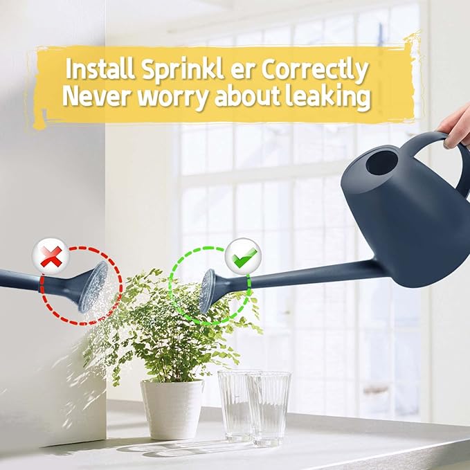 Watering Can for Indoor Plants, Small Watering Cans for House Plant Garden Flower, Long Spout Water Can for Outdoor Watering Plants 1. 8L 1/2 Gallon (Blue)