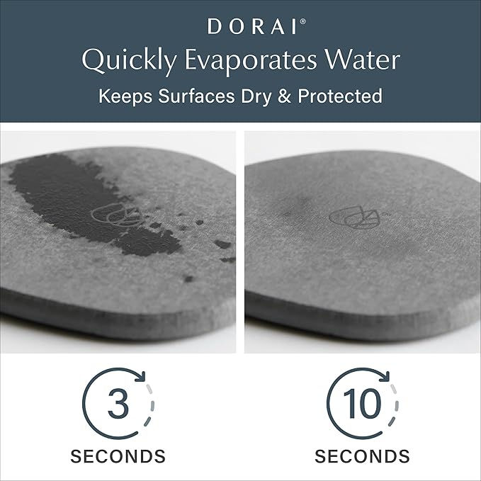 Dorai Stone Plant Pot Saucer – 2 Large Diatomite Water-Catching Trays for Indoor Plants