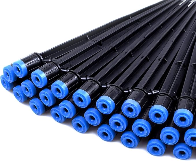 MIXC 50PCS Drip Emitters Fan Shape with Stake Water Flow Adjustable for 1/4 inch Irrigation Tube Hose, 360 Degree Sprayer Perfect for Irrigation System Watering Kits for Garden Patio Lawn Flower Bed