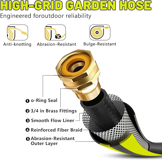 Retractable Garden Hose Reel 1/2 in x 160Ft Extra Long,Heavy Duty Automatic Water Hose Reel Wall Mounted with 10 Pattern Nozzle, Any Length Lock, Slow Return System, 180ยฐSwivel Bracket