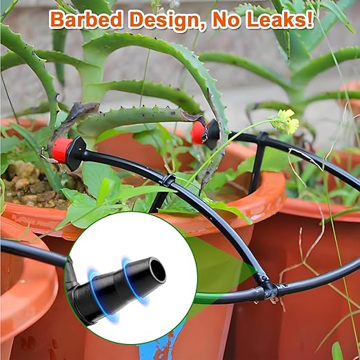 280 Pcs Drip Irrigation Fittings Kit for 1/4" Tubing:Gardrip 1/4 Inch Drip System Barbed Connectors (Nozzles, Nozzle Tees, Valves, Single Barbs, Couplings, Tees, Elbows, Plugs, Crosses)