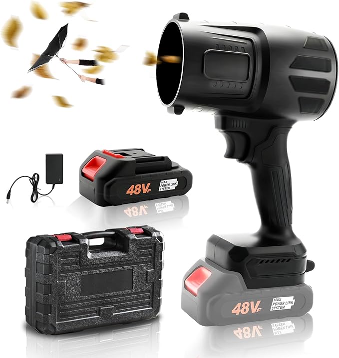 Cordless Leaf Blower Portable Dust Cleaner Handheld Lightweight Blowers for Patio Garden Cleaning, car Blower for Drying,Camping Gift (Black)