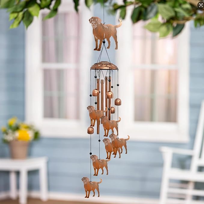Labrador Wind Chimes for Outside, Metal Windchimes Outdoors Birthday Gifts for Women Memorial Sympathy Wind Chimes for Patio Garden Yard
