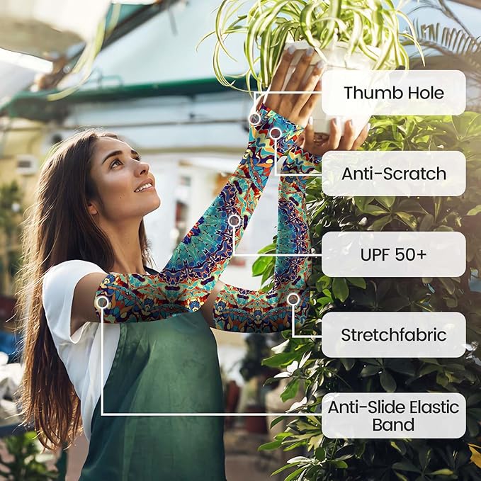 Gardening Sleeves for Women Farm Sun Protection Thorn Proof Cooling Arm Sleeves to Cover Arms for Garden Sports