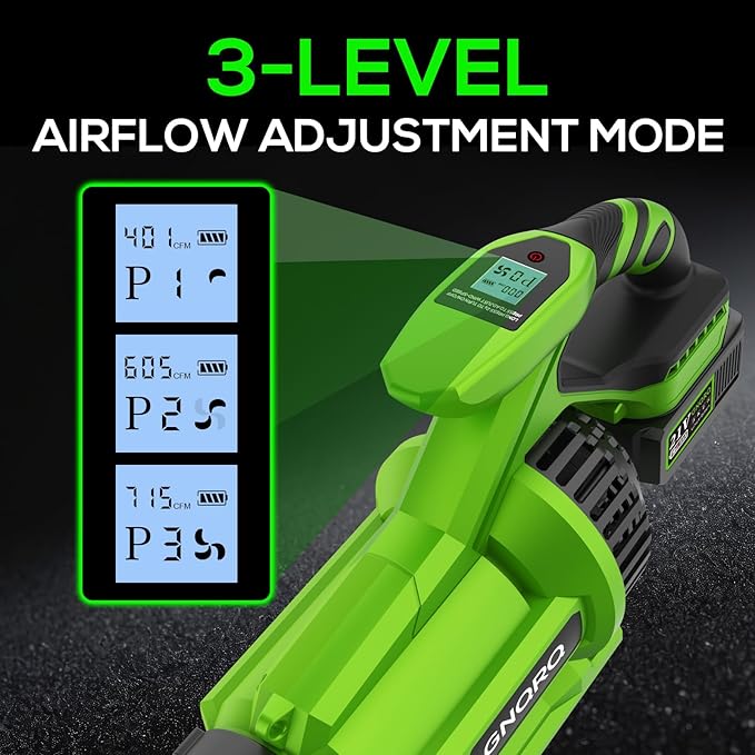 Electric Leaf Blower Cordless, 21V Battery Powered Blower with 2 x 4.0Ah Battery and Charge, 715CFM &180MPH and 3 Speed Mode, Handheld Blowers for Lawn Care, Yard, Leaves, Dust, Snow