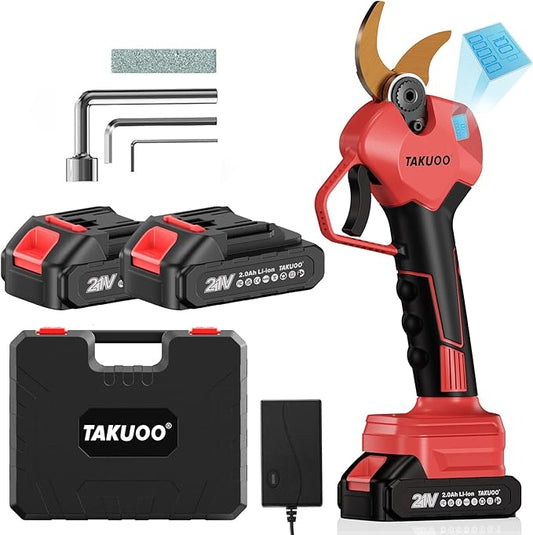 Cordless Electric Pruning Shears, 1.6" Cutting Diameter Power Pruner, Brushless Branch Cutter with LCD Display, Dual 2.0Ah 21V Battery Powered Trimming Scissors for Gardening Tree Pruning