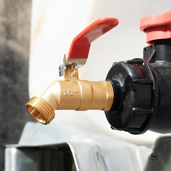 UNWAVER Garden Hose Full Flow Faucets Heavy Brass Bibb 1/2" Male NPT Inlet Connection with 3/4" Male GHT Water Hose Outlet (1/2 Inlet Long Handle 1PCS)