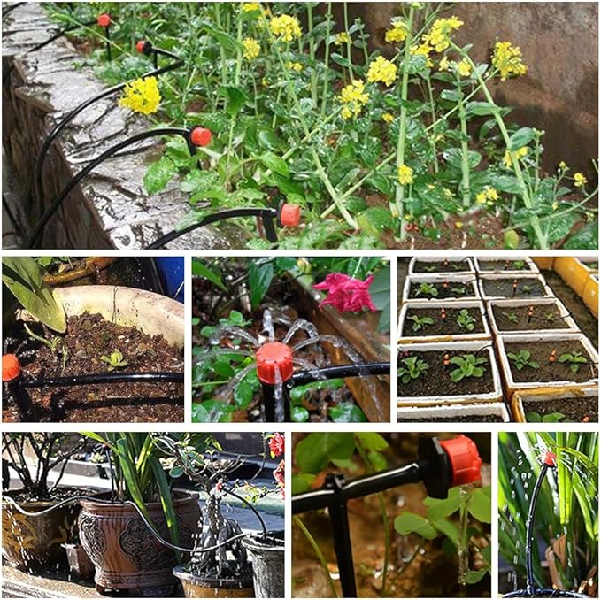 200FT 1/4 inch Drip Irrigation Tubing Blank Distribution Garden Watering Tube Line for Drip Irrigation Parts and Drip Systems, Black