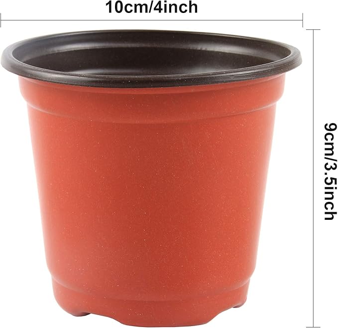 Augshy 150 Pcs 4" Plastic Plants Nursery Pot, Seed Starting Pots for Succulent Seedling Cutting Transplanting