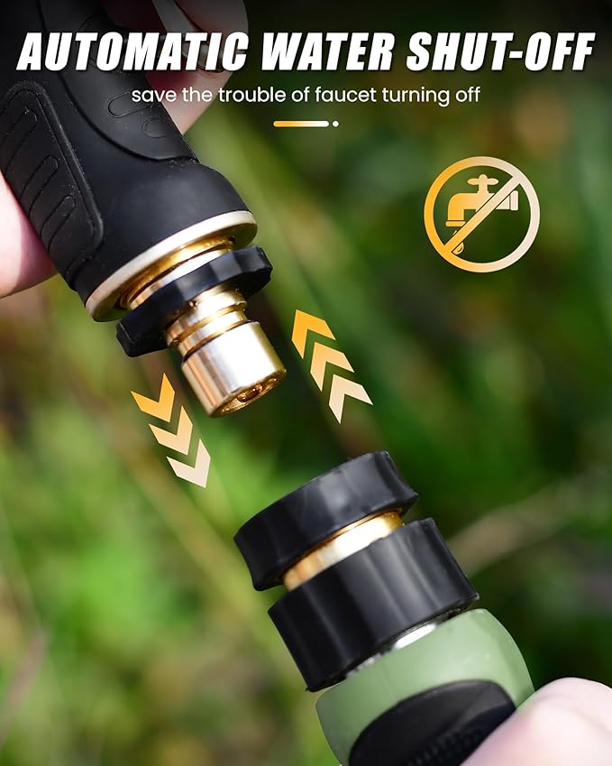 RAINPOINT Garden Hose Nozzle, Hose Sprayer Nozzle with 9 Spray Patterns, High Pressure Water Hose Nozzle Heavy Duty Metal Hand Sprayer, Watering Plants and Lawn,Grey