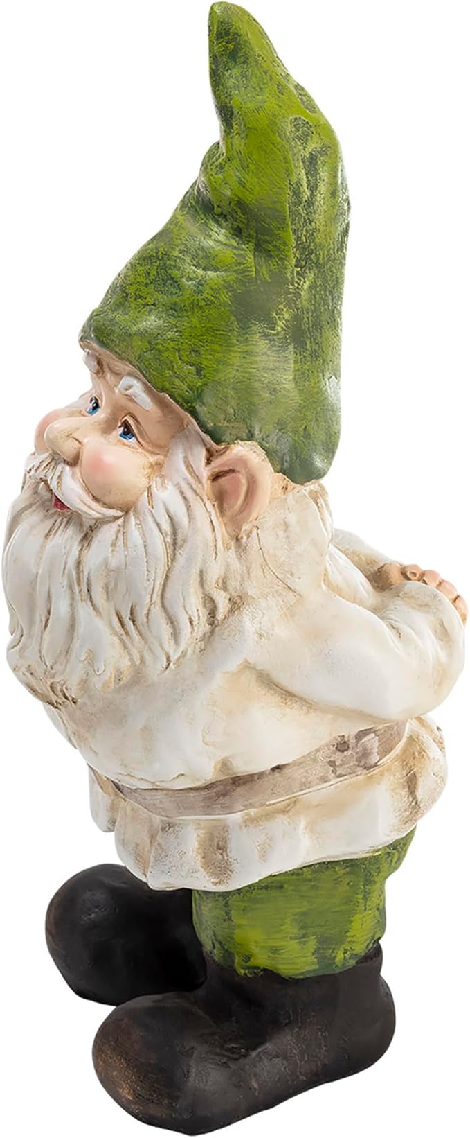 Alpine Corporation 12" Tall Traditional Outdoor Garden Gnome Yard Statue Decoration
