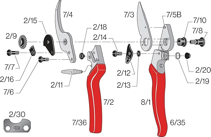 Felco F8 Pruning Shears – 8.3" Swiss-Made Garden Clippers with 1" Cutting Capacity for Ergonomic Comfort | Hand Pruners for Gardening | Garden Tool Cutter with Precision Bypass Blade, Aluminum Handles