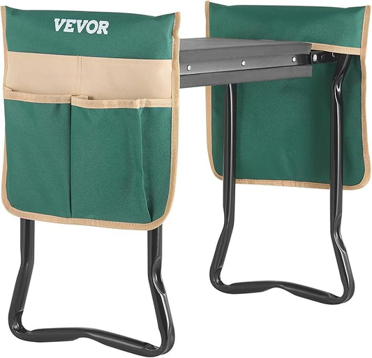 VEVOR Folding Garden Kneeler and Seat Heavy Duty, Widened 8" EVA Foam Pad, Portable Garden Stool with Tool Bags, Gardening Bench to Relieve Knee & Back Pain, Great Gifts for Seniors, Women, Parents