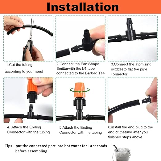 Drip Irrigation System Kit, 164Ft Automatic Quick Connector Adjustable Garden Watering System for Greenhouse, Yard, Lawn, Plant with Irrigation Tubing Hose and Accessories