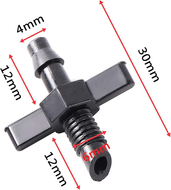 Barb Tubing Coupling Adapter Thread (1/4") x Barb 1/4" Drip Micro Irrigation Threaded With 100PC/Bag
