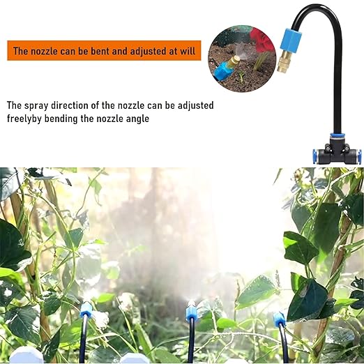 Atomizing kit,82FT 360 Degree Adjustable Copper Sprayer atomizing System,9/12mm(ID/OD) trubing Watering Plant Devices Nozzle Emitters Sprinkler Pneumatic Fittings Connection. (15)