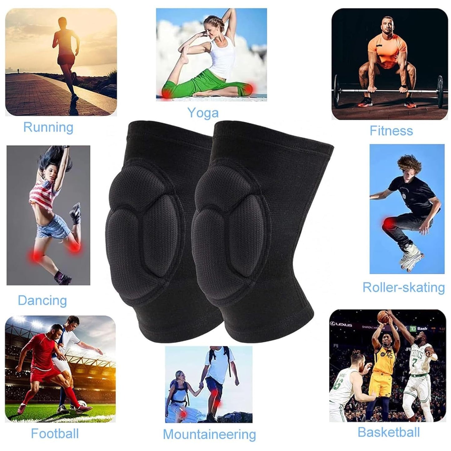 Knee Pads for Garden, Gardening, House Cleaning, Construction Work, Dancing, Volleyball, Flooring, Climbing, Riding Kneepads with Thick EVA Foam Padding, Outdoor Sports Kneeling Pads Cushion Floors Scrubbing for Men Women (Large)