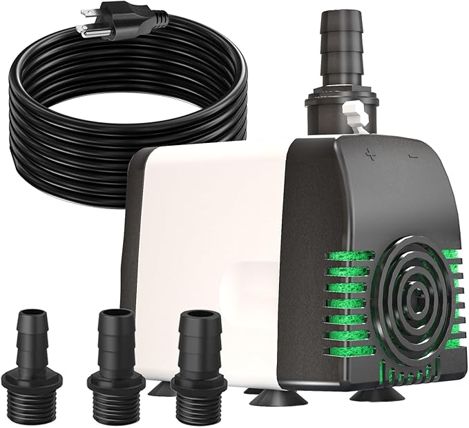 Pond Pumps 880GPH Submersible Water Pump with 10ft long cord for Fountains, Hydroponics, Ponds, Aquariums & More