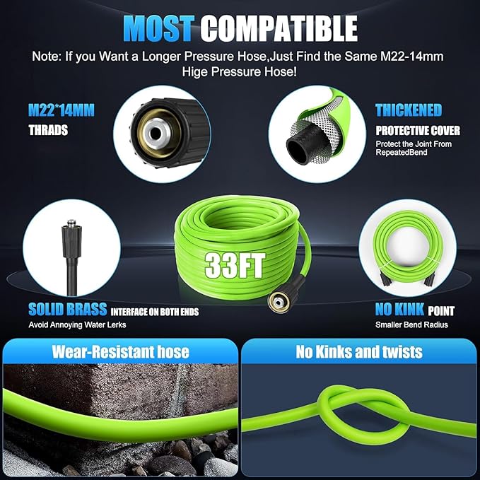 Professional Pressure Cleaner 5000 PSI,4.0 GPM Heavy Duty Power Cleaner with 4 Nozzles,Foam Cannon,33FT Hose and 500ml Soap Bottle for Home/Cars (Blue)