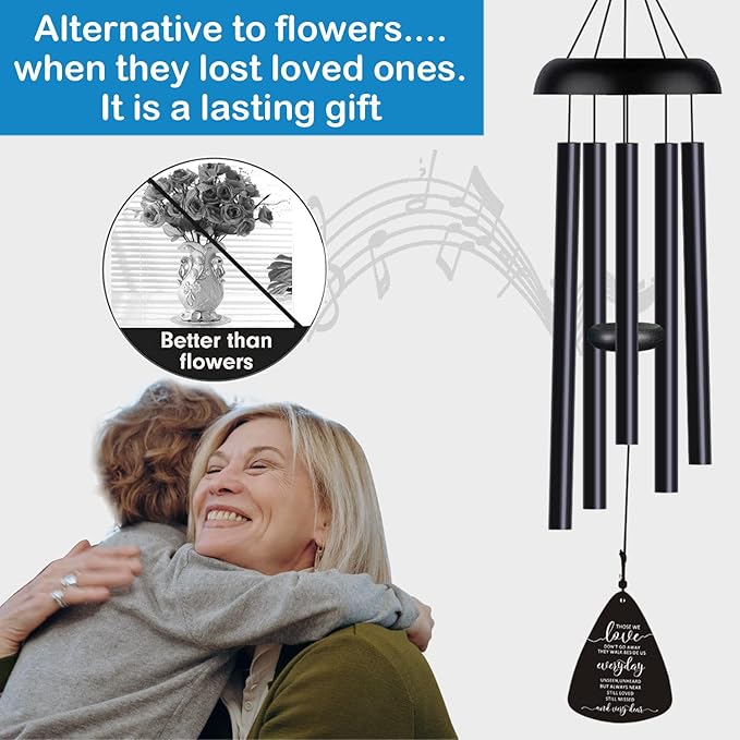 Sympathy Memorial Wind Chimes for Loss of Loved One Prime, Sympathy Gift Baskets Memorial Gifts for Loss of Mother Father, Grief Gifts Bereavement Funeral Gifts Windchimes in Memory of A Loved One