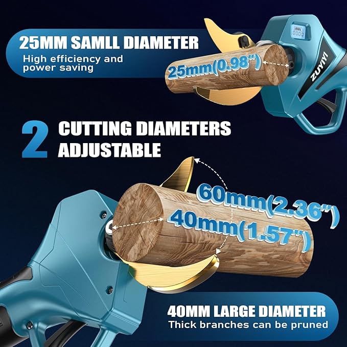 2-in-1 Cordless Pole Pruning Shears for Makita 18V Battery(NOT Included), 2.4" Cutting Diameter 14.7FT Reach Electric Power Pruner w/Extension Pole, Brushless Tree Pruner for Branch Trimming