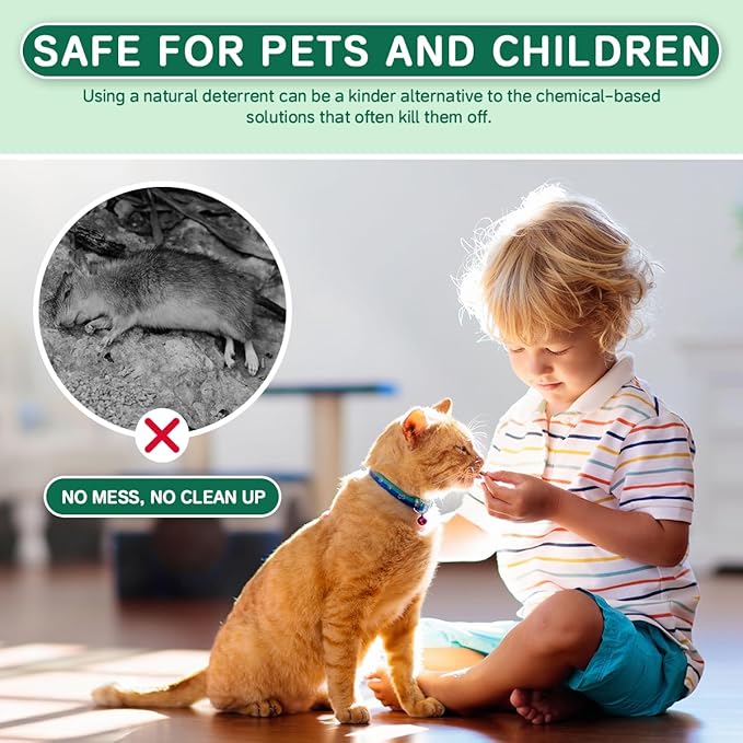 Rodent Mouse Repellent 28 Pieces, Peppermint Oil Moth Balls for Mice Rats Deterrent, Natural Pest Control Pouches for Chipmunks, Squirrels, Safe for Humans & Pets, Skunks, Indoor and Outdoor Use