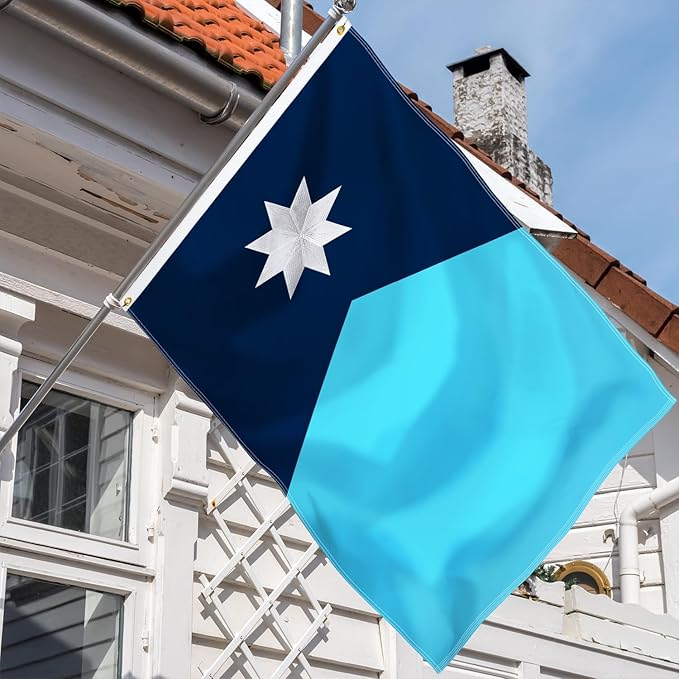 XIFAN Premium New Minnesota State Flag 3x5 ft Outdoor, Double Sided Embroidered Image, Heavy Duty 210D Nylon MN Flags, the Strongest Longest Lasting for Outside with Sewn Stripes/Brass Grommets