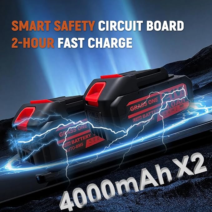 12-Inch Brushless Cordless Chainsaw, Electric Chainsaw with 49.6 FT/S Chain Speed & 42V (2 x 21V MAX) 4.0Ah Batteries with Power Display, Auto Oiling, Wood Cutting & Tree Trimming, Power Gift For Dad