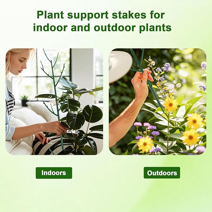 15 Pack Stackable Plant Support Stakes, Garden Trellis for Climbing Plants Indoor and Outdoor Use, Plant Accessories for Potted Plants Monstera, Plant Sticks for Climbing Plant Stems