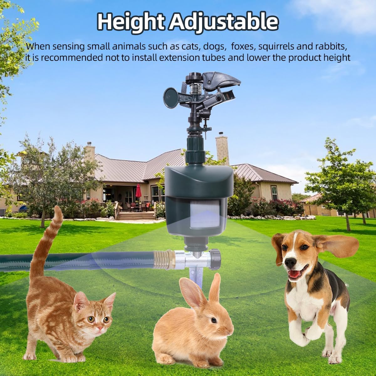 Motion Activated Sprinkler to Deter Animal Cat, Birds, Dogs Repellent Outdoor Lawn Motion Sensor Water Sprinkler for Garden 2 Pack