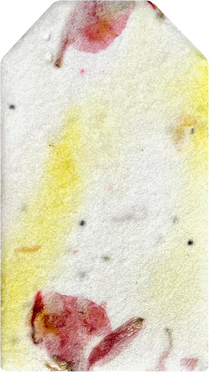 50Pcs Plantable Pink & Yellow Seed Paper Tags With Wildflower Seeds, Writable & Plantable Gift for Moms Plant Lover, Teachers, Ideal for Weddings, Baby Shower Favors, Memorial, Celebrations