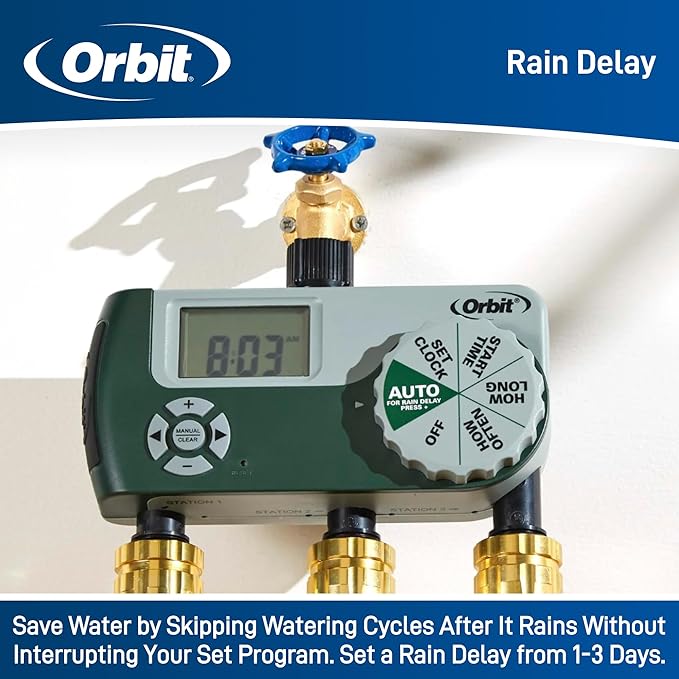 Orbit 56082 3-Outlet Programmable Digital Hose Watering Timer