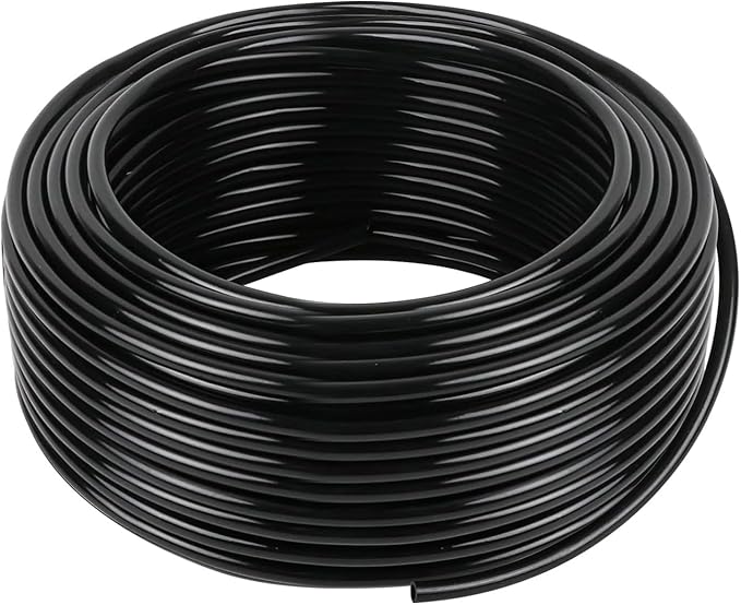 65.5 Ft (20 m) 1/4 Inch Drip Irrigation Tubing,for Irrigation Tubing Garden Hose Drip Launcher,Drip Irrigation System Black (ID0.16 in,OD0.28 in)