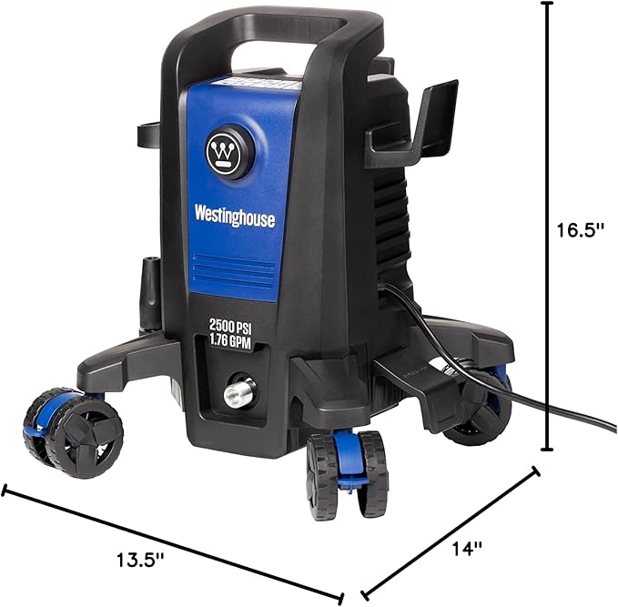 Westinghouse ePX3500 Electric Pressure Washer, 2500 Max PSI 1.76 Max GPM with Anti-Tipping Technology, Onboard Soap Tank, Pro-Style Steel Wand, 5-Nozzle Set, for Cars/Fences/Driveways/Home/Patios